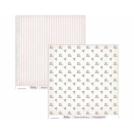 Flores y rayas rosas