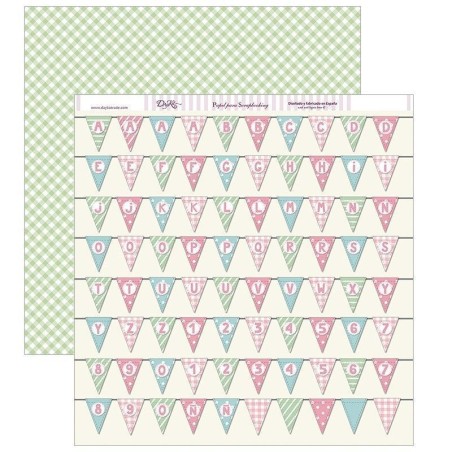 Papel Scrapbooking. SCP-264. Y por fin llegaste tú, mi niña: "banderines con letras y números"
