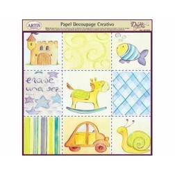 Papel decoupage. 9 viñetas infantiles | L'aura Bella