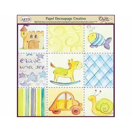 Papel decoupage. 9 viñetas infantiles | L'aura Bella