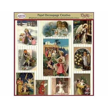 Papel para découpage con escenas navideñas, para scrap y manualidades