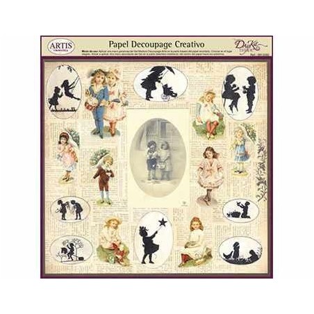 Papel decoupage. Niños vintage en color y en b/n | L'aura Bella