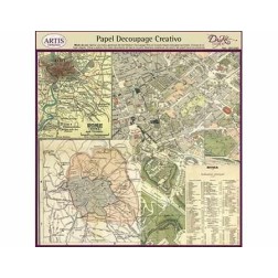 Papel decoupage. Mapa de Roma | L'aura Bella