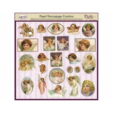 Papel decoupage. Angelitos | L'aura Bella