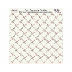 Papel decoupage. Fondo guirnalda de rosas | L'aura Bella