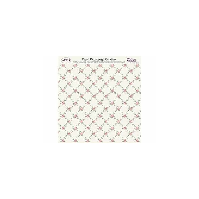 Papel decoupage. Fondo guirnalda de rosas | L'aura Bella