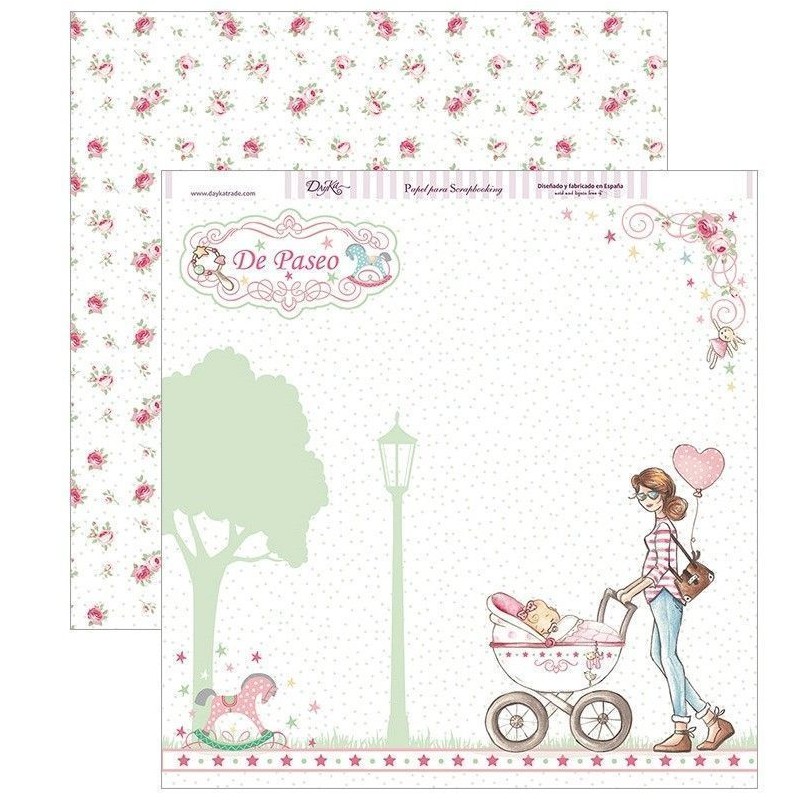 Papel Scrapbooking SCP-255 niña: de paseo | L'aura Bella