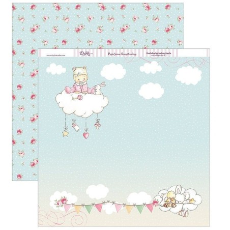 Papel Scrapbooking. SCP-256. Y por fin llegaste tú, mi niña: "Bebé en nube"