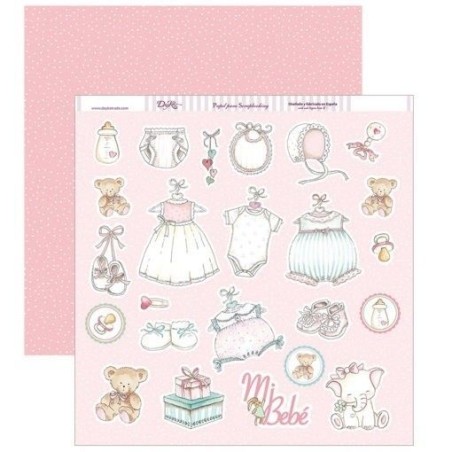 Papel Scrapbooking. SCP-261. Y por fin llegaste tú, mi niña:  "Canastilla mi bebé"