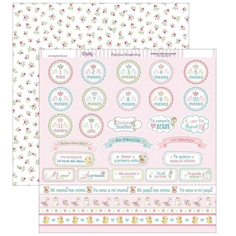 Papel Scrapbooking SCP-262 niña: mi primer año | L'aura Bella