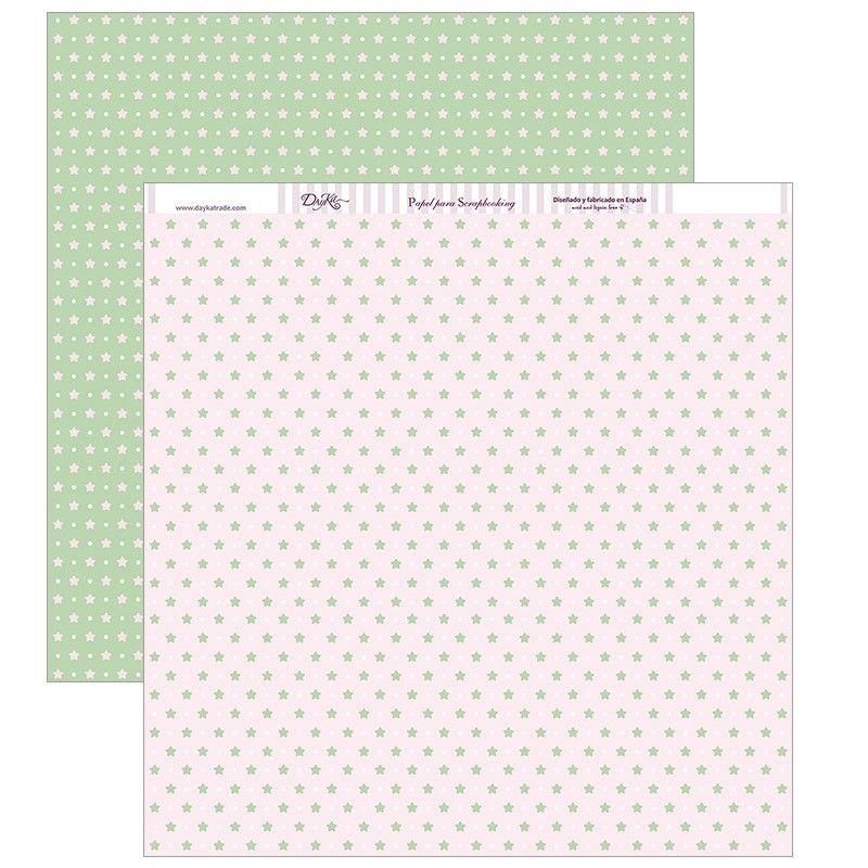 Papel Scrapbooking  SCP-266 niña: fondo estrellas | L'aura Bella