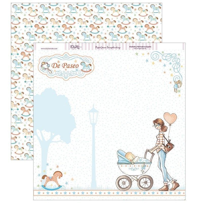 Papel Scrapbooking SCP-267 niño: de paseo | L'aura Bella