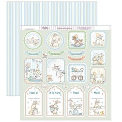 Papel Scrapbooking SCP-275 niño: etiquetas nacimiento | L'aura Bella