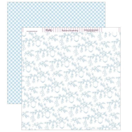 Papel Scrapbooking. SCP-277. Y por fin llegaste tú, mi niño: "Fondo floral con pajaritos"