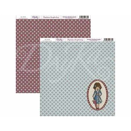 Niña orlada fondo azul