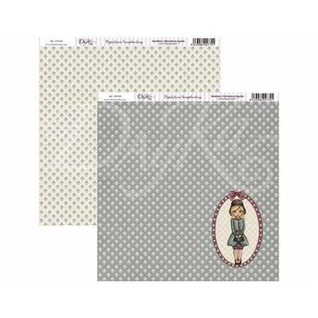 Niña orlada fondo gris