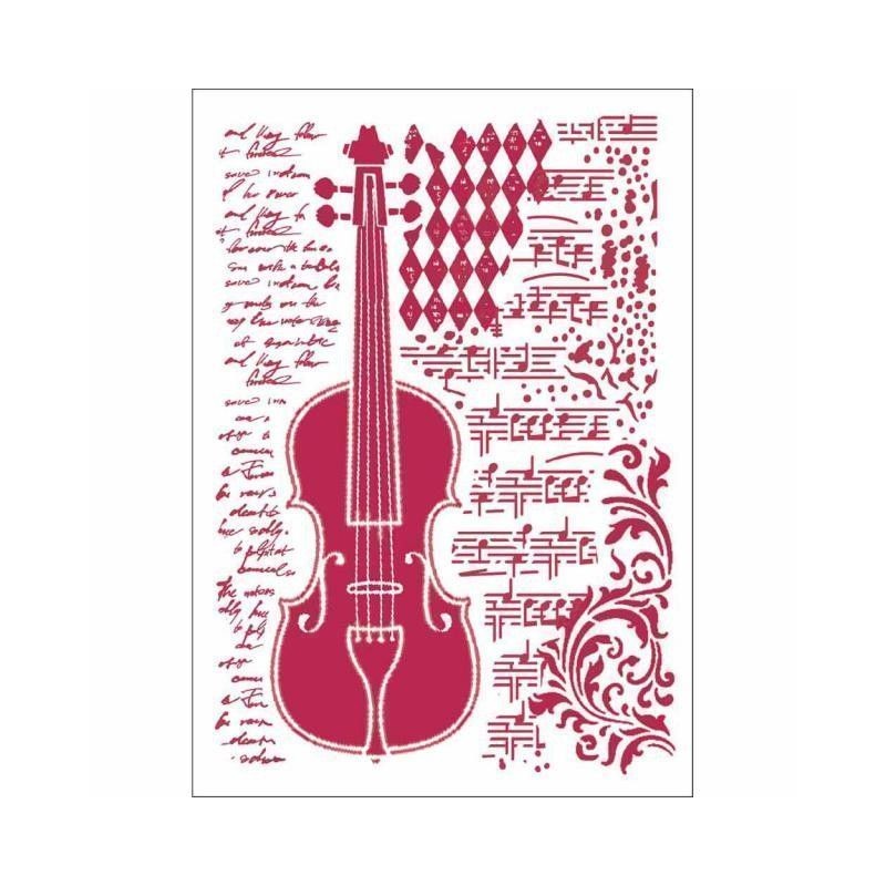 Stencil Violin música KSG425 Stamperia | L'aura Bella