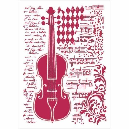 Stencil Violin música KSG425 Stamperia | L'aura Bella