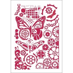 Stencil Butterflies gears Steampunk KSG421 Stamperia | L'aura Bella