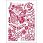 Stencil G cm. 21x29,7 Butterflies and mechanisms. Stamperia