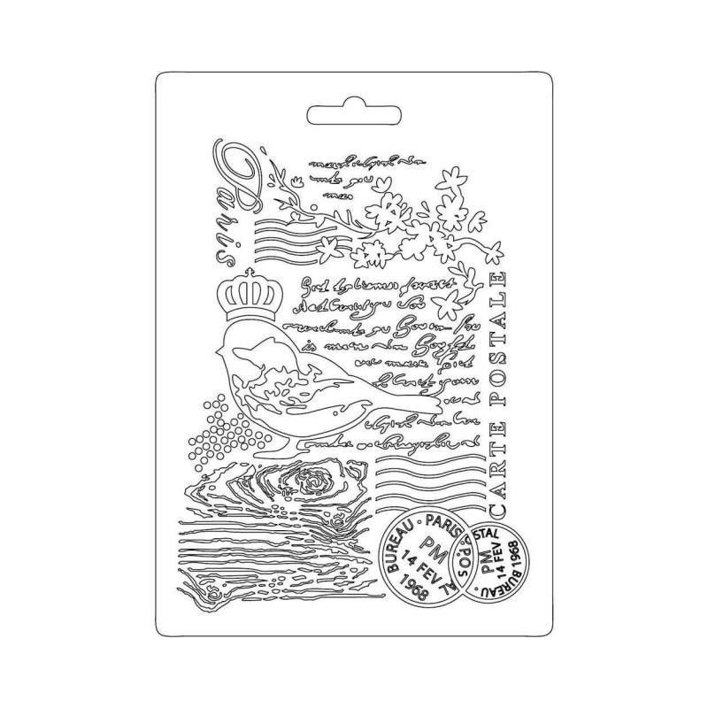 Molde soft A5 K3PTA509 - Pájaro Stamperia. Mix Media | L'aura Bella