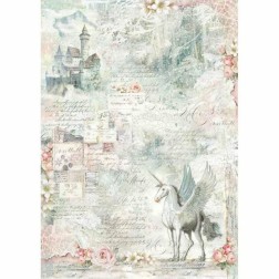 A3 papel de arroz Unicorn fantasy DFSA3001 Stamperia | L'aura Bella