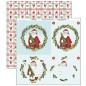 Papel Scrapbooking. SCP-280. Navidad 2018 Dayka. Corona con Papa Noel. 3D