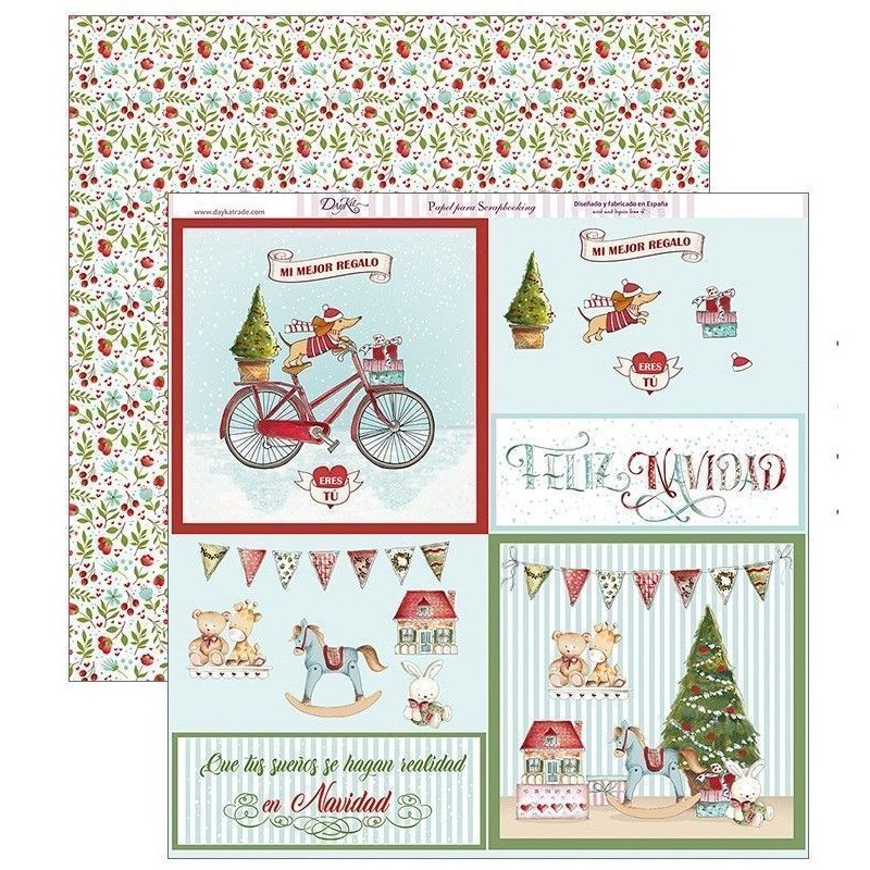 Papel Scrap Dayka  SCP-282 Feliz Navidad 3D | L'aura Bella