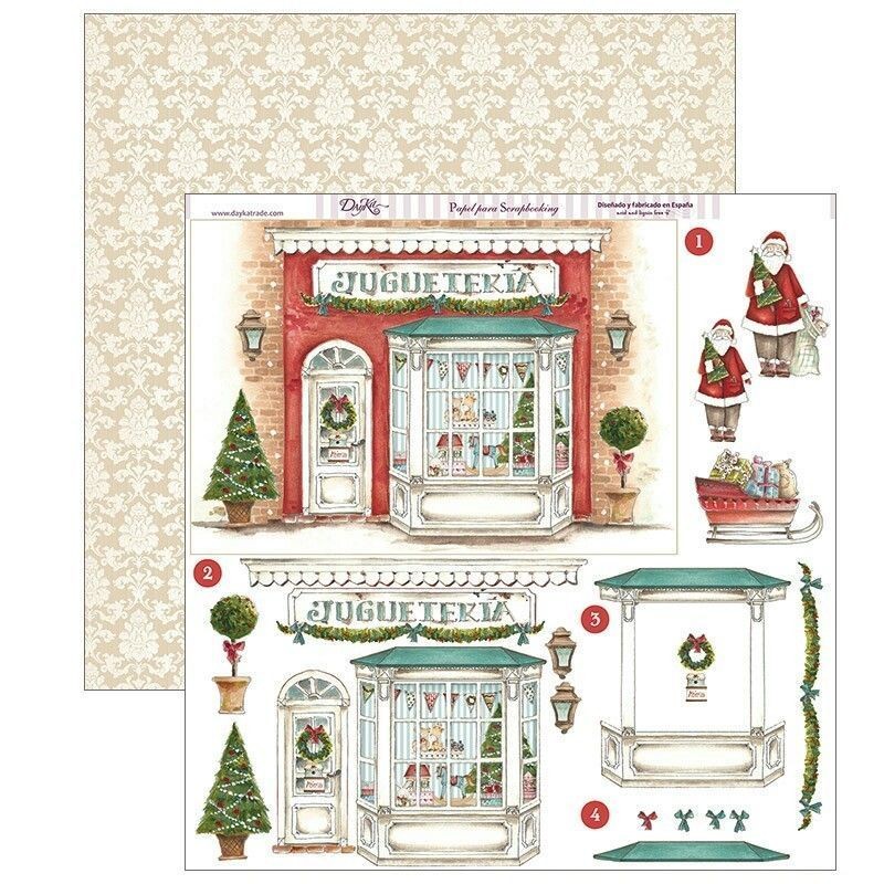 Papel Scrap Dayka SCP-283 Juguetería Papá Noel 3D | L'aura Bella