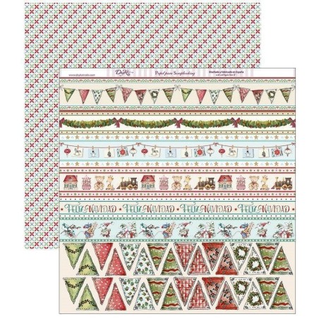 Papel Scrapbooking. SCP-288 Navidad 2018 Dayka. guirnaldas y banderines. Cenefas