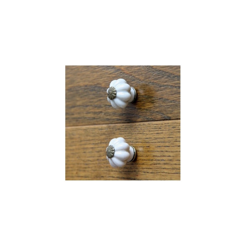 Pomo cerámico lino antiguo 2,5 cm. Pack de dos  | L'aura Bella