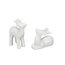 set de 2 renos de cerámica. Pequeños. Navidad. Dayka | L' aura Bella