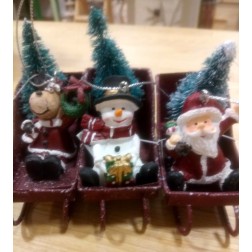 decoración navideña Trineo, reno, Papá Noel,  nieve |L' aura Bella