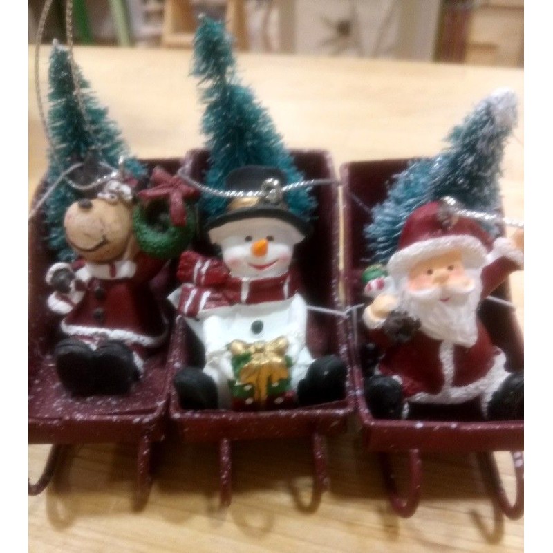 decoración navideña Trineo, reno, Papá Noel,  nieve |L' aura Bella