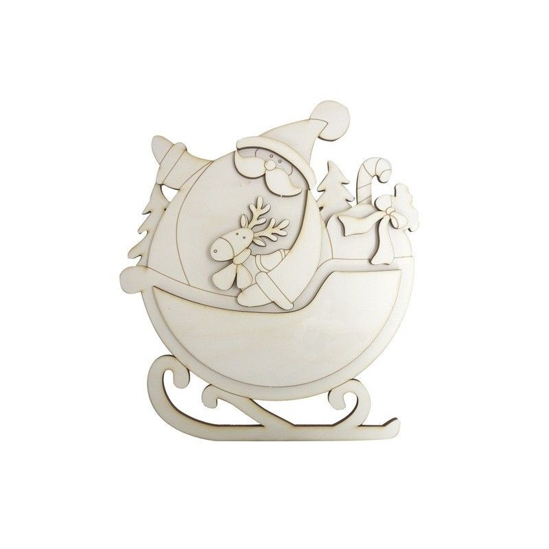 navidad dayka  549. Papá Noel trineo. madera | L' aura Bella