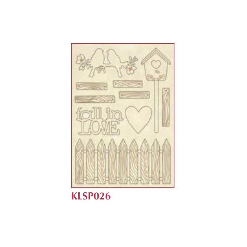 siluetas de madera Stamperia. KLSP026 Fall in love| L' aura Bella