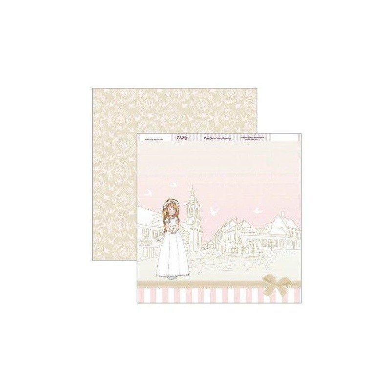 Papel Scrap Dayka SCP-292 Comunion niña rubia iglesia lazo| L'aura Bella