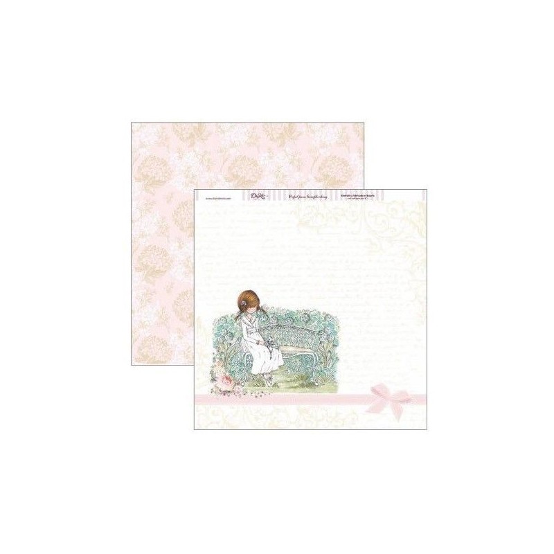 Papel Scrap Dayka SCP-294 Comunion niña sentada en banco| L'aura Bella