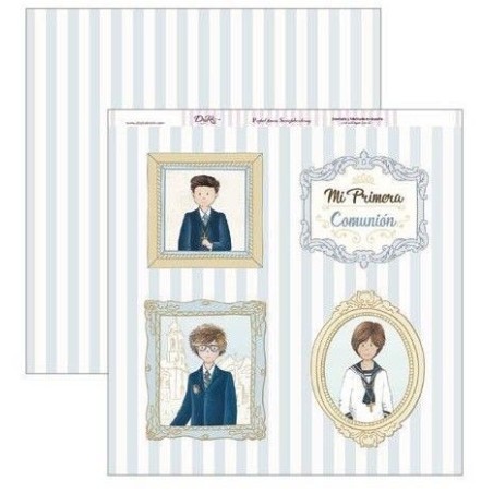 Papel Scrapbooking. SCP-307 Comunión 2019 Dayka. Cuadros de los niños en su Primera Comunión