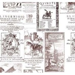 Papel encuadernación el Quijote, dibujos antiguos | L'aura Bella