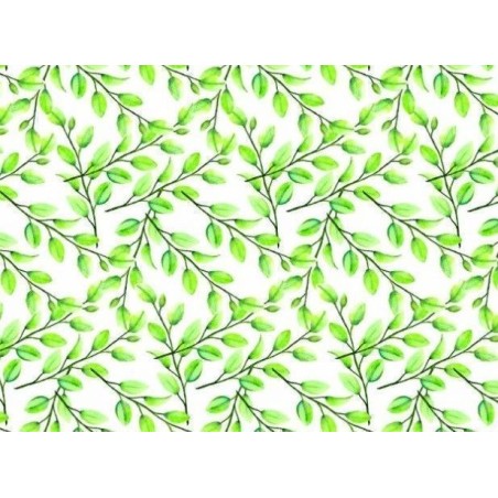 Papel entelado. PFY. Green Leaves. 100 x 70 cm