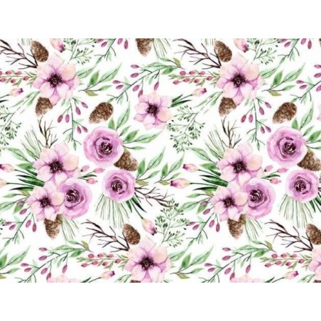 Papel entelado. PFY. Blooming Roses. Soft Pink. 100 x 70 cm