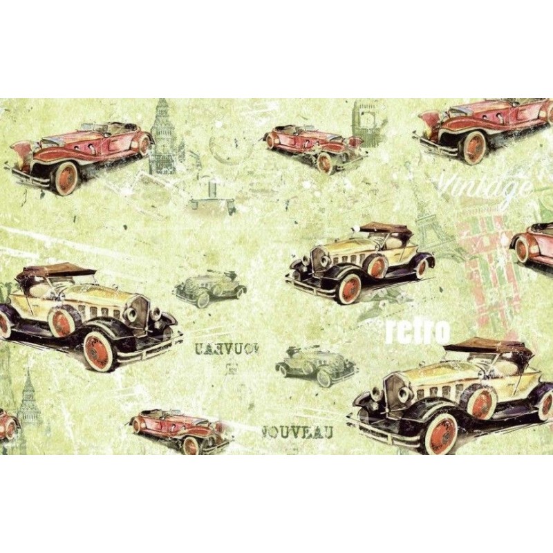 Papel entelado encuadernacion, cartonaje. Retro Cars | L'aura Bella