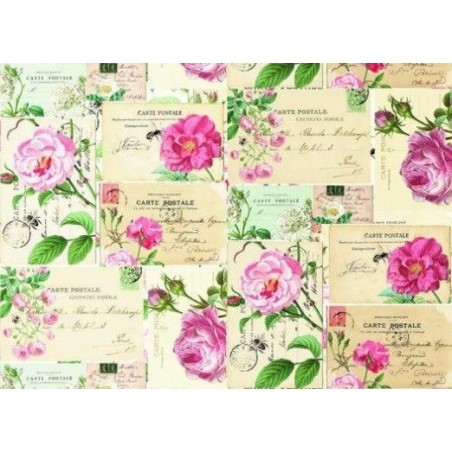 Papel entelado. PFY. Flower Postcard. 100 x 70 cm