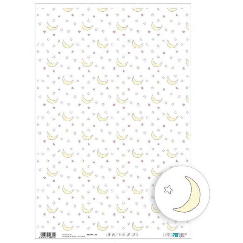 Papel cartonaje encuadernacion. Moon and Stars | L'aura Bella