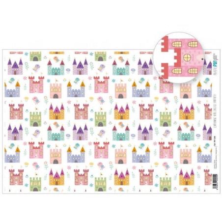 Papel cartonaje. PFY. Kids Castle Fantasy. 32 x 48,3 cm