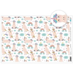 Papel cartonaje encuadernacion. Happy Unicorns | L'aura Bella