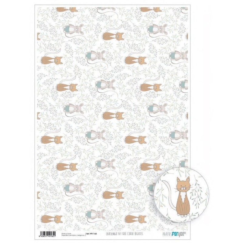 Papel cartonaje encuadernacion. Ay que Cuqui Bigotes | L'aura Bella