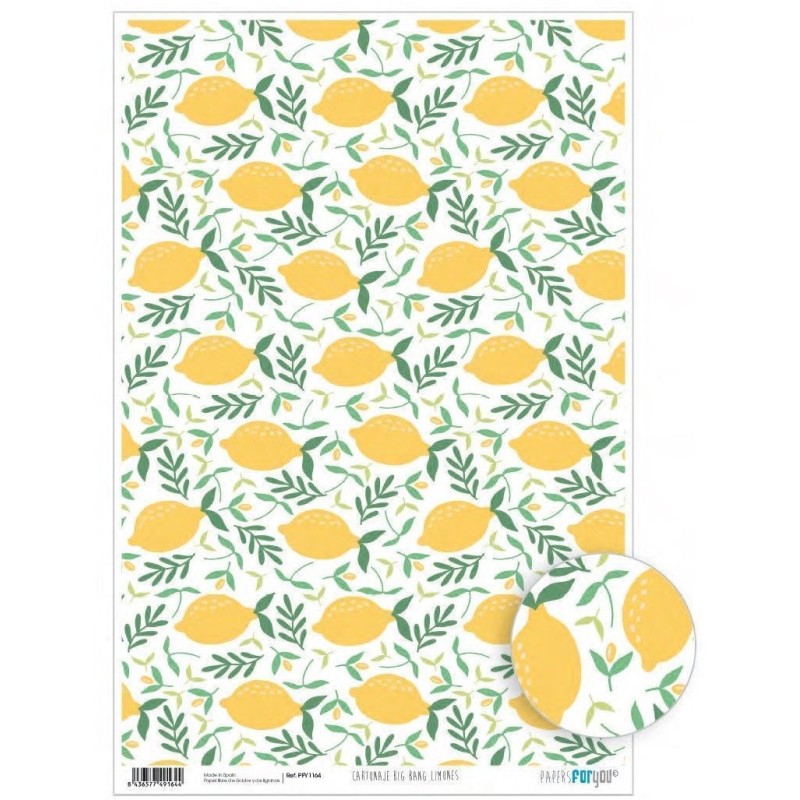 Papel cartonaje encuadernacion. Big Bang Limones | L'aura Bella