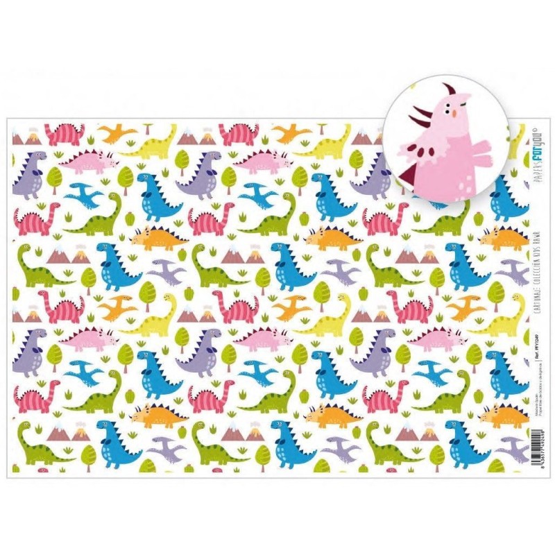 Papel cartonaje encuadernacion. Kids Rawr | L'aura Bella